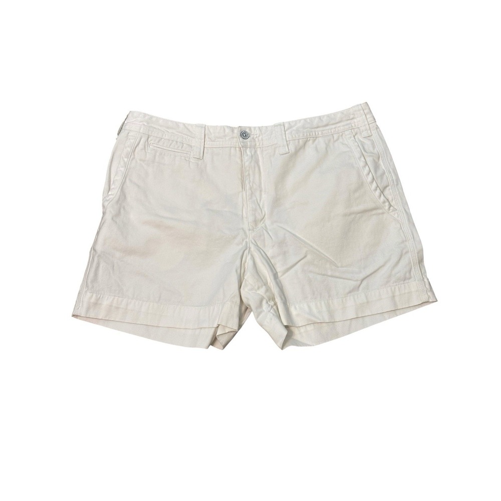 Polo Ralph Lauren Womens 10 White Cotton Chino Shorts Classic Preppy Navy Pony